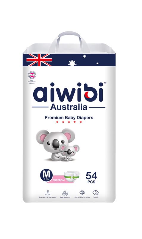 AIWIBI Freedom baby diapers, Size M, 54 pieces pack