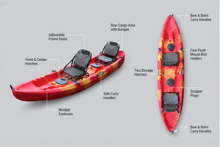 Vicking Happiness II kayak, twin paddle family kayak