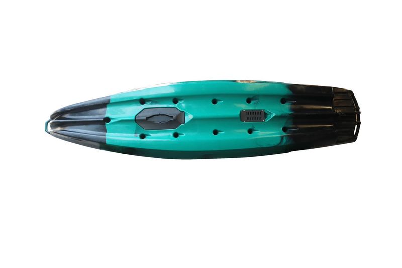 Vicking Harman fishing kayak, top-down view, teal and black colour option